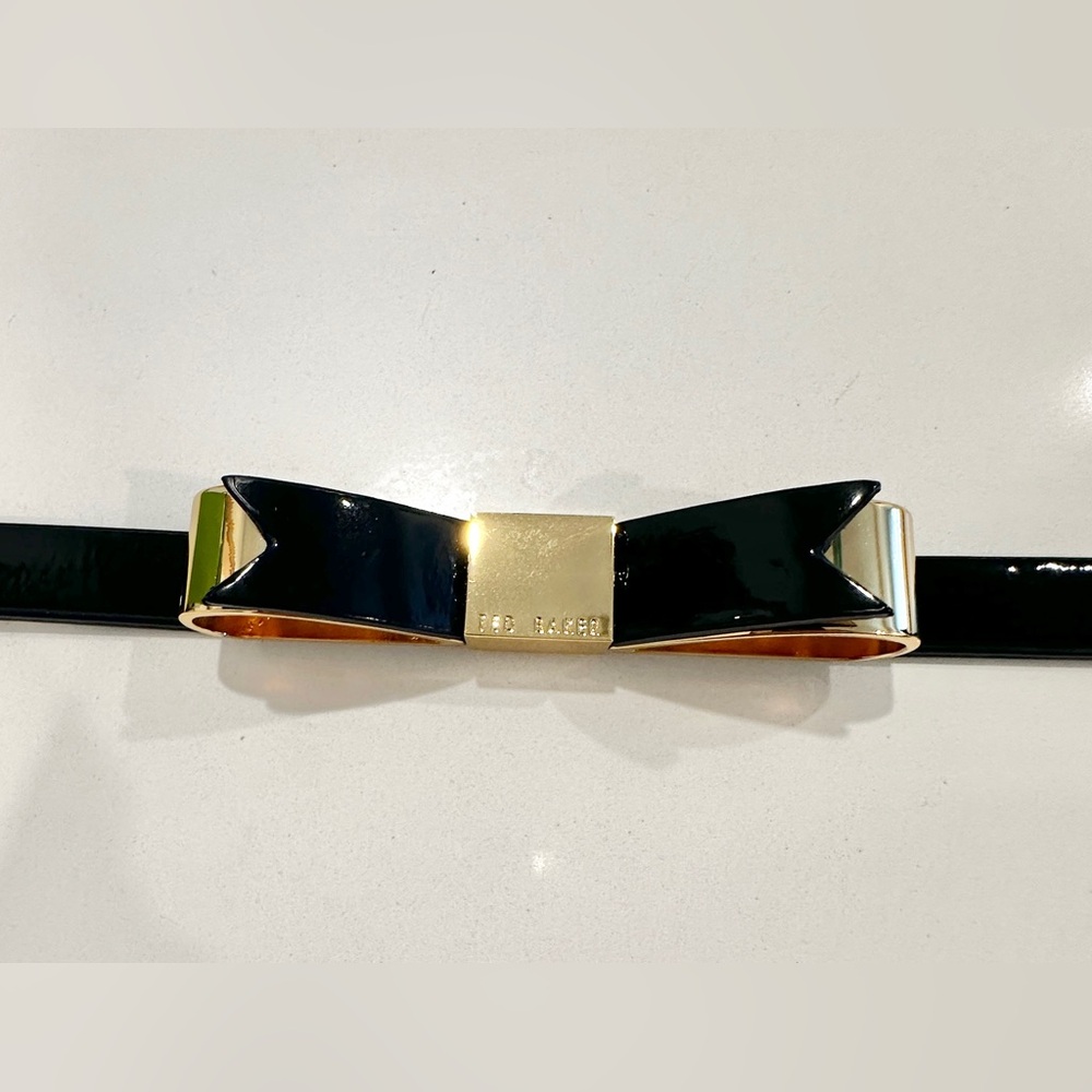Ted Baker Navy Blue and Gold Bow Belt